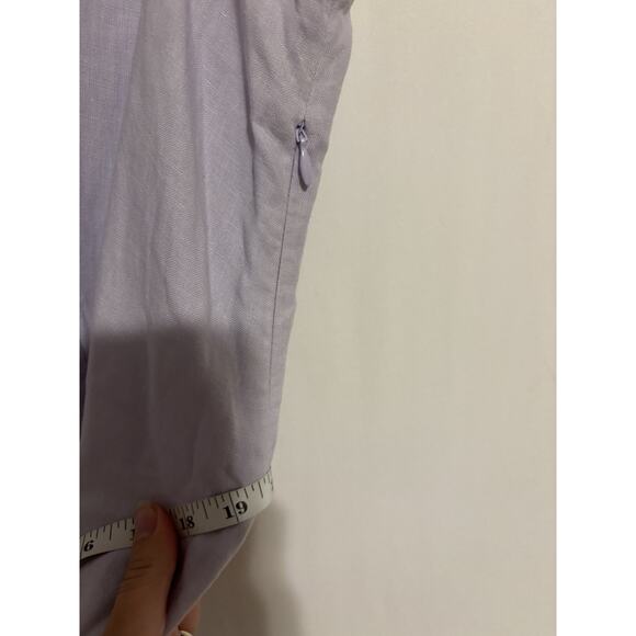 J. Jill Dress Large Crocus Lavender Linen Midi Aline Sleeveless Classic - Picture 9 of 11